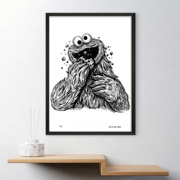 Cookie Monster Is Hungry (Giclee Canvas Print)