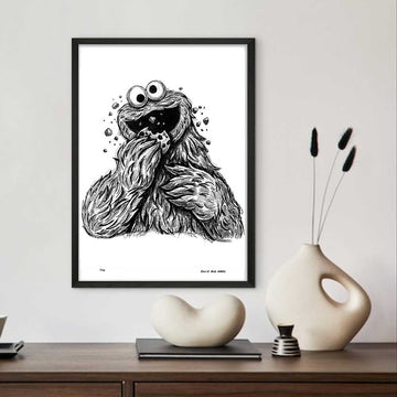 Cookie Monster Is Hungry (Giclee Canvas Print)