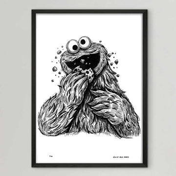 Cookie Monster Is Hungry (Giclee Canvas Print)