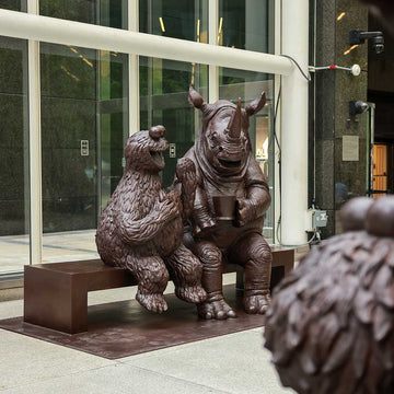 Cookie Monster Loves Rhino (Bronze Sculpture)