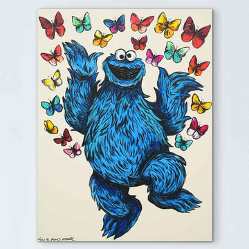 Cookie Monster Was in His Happy Place (Original Painting)