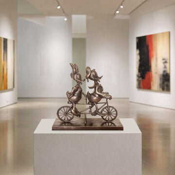 Daisy and Donald Go Around the World with Love (Bronze Sculpture, Miniature Collection)