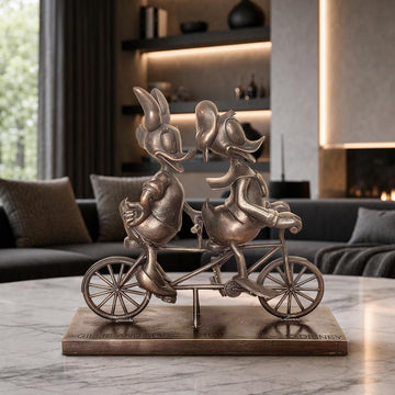 Daisy and Donald Go Around the World with Love (Bronze Sculpture, Miniature Collection)