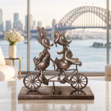 Daisy and Donald Go Around the World with Love (Bronze Sculpture, Miniature Collection)