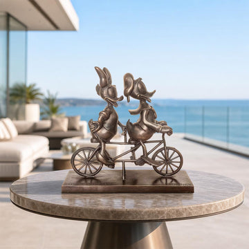 Daisy and Donald Go Around the World with Love (Bronze Sculpture, Miniature Collection)