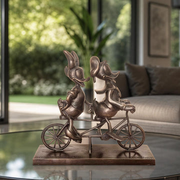 Daisy and Donald Go Around the World with Love (Bronze Sculpture, Miniature Collection)