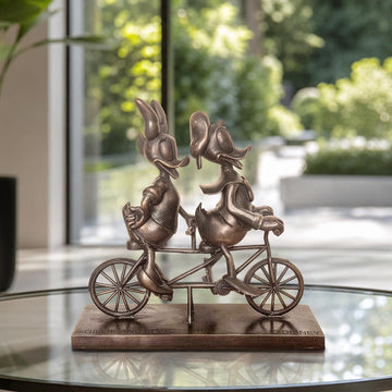 Daisy and Donald Go Around the World with Love (Bronze Sculpture, Miniature Collection)