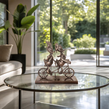 Daisy and Donald Go Around the World with Love (Bronze Sculpture, Miniature Collection)