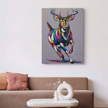 Deer In Flight (Original Painting)