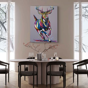 Deer In Flight (Original Painting)