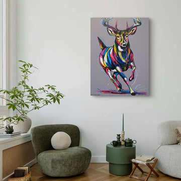 Deer In Flight (Original Painting)