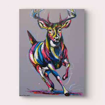 Deer In Flight (Original Painting)