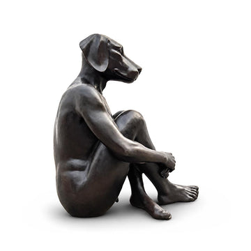 Dogman Was Content (Bronze Sculpture, Mid-Size)