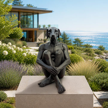 Dogman Was Content (Bronze Sculpture, Mid-Size)