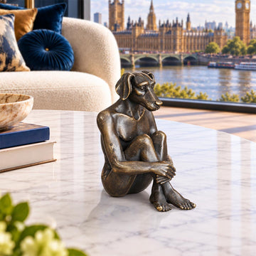 Dogman has Wild Ideas (Bronze Sculpture, Miniature)