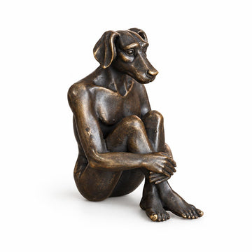 Dogman has Wild Ideas (Bronze Sculpture, Miniature)