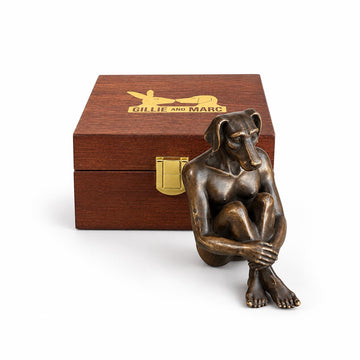 Dogman has Wild Ideas (Bronze Sculpture, Miniature)