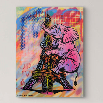 Ele Went Around and Around The Eifel Tower (Original Painting)