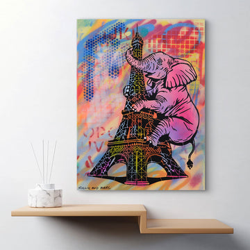 Ele Went Around and Around The Eifel Tower (Original Painting)