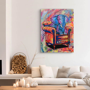 Elephant Is So Comfortable Again (Original Painting)