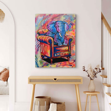 Elephant Is So Comfortable Again (Original Painting)