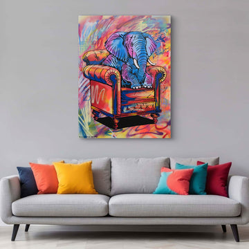 Elephant Is So Comfortable Again (Original Painting)