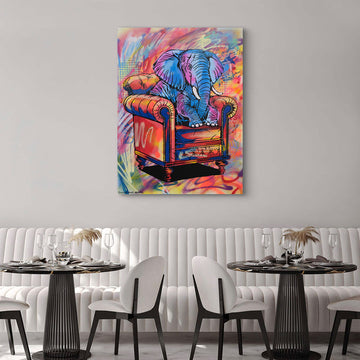 Elephant Is So Comfortable Again (Original Painting)