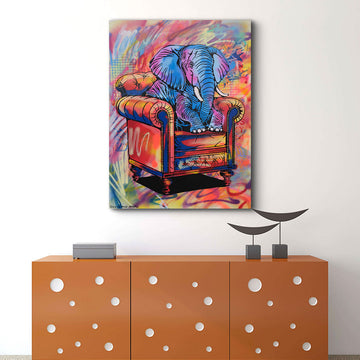 Elephant Is So Comfortable Again (Original Painting)