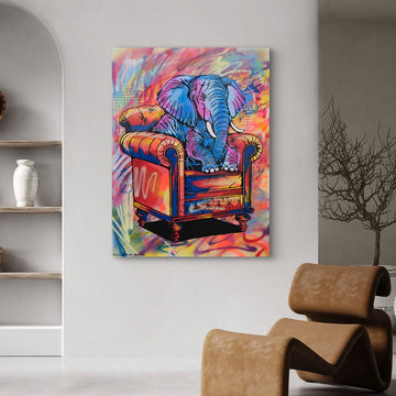 Elephant Is So Comfortable Again (Original Painting)