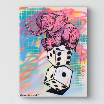 Elephant Takes a Gamble (Original Painting)