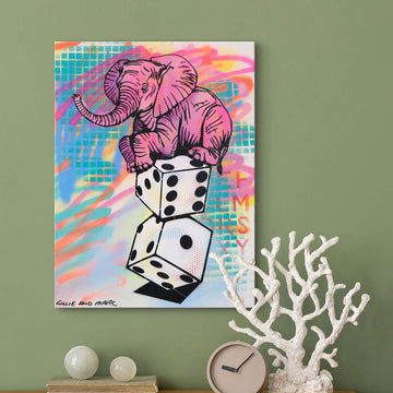 Elephant Takes a Gamble (Original Painting)