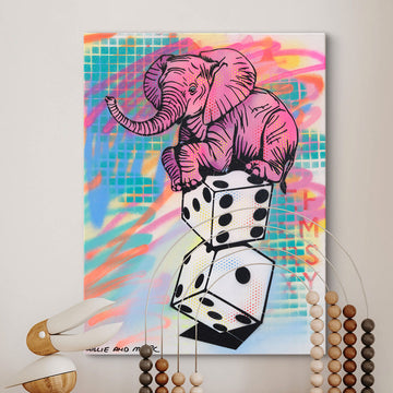 Elephant Takes a Gamble (Original Painting)