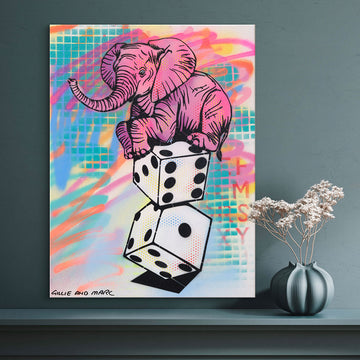 Elephant Takes a Gamble (Original Painting)