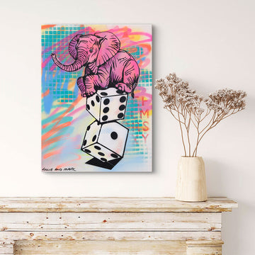 Elephant Takes a Gamble (Original Painting)