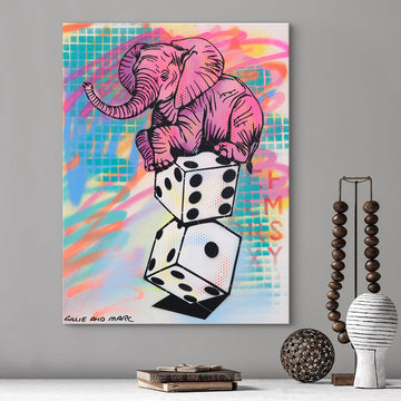 Elephant Takes a Gamble (Original Painting)