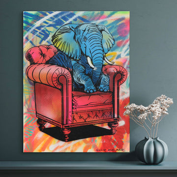 Elephant Was Very Comfortable (Original Painting)