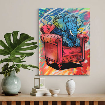 Elephant Was Very Comfortable (Original Painting)