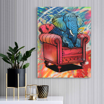 Elephant Was Very Comfortable (Original Painting)