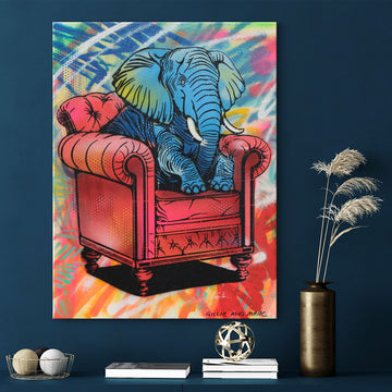 Elephant Was Very Comfortable (Original Painting)