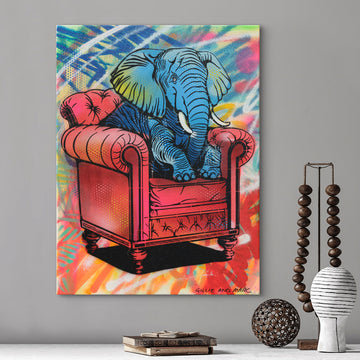 Elephant Was Very Comfortable (Original Painting)
