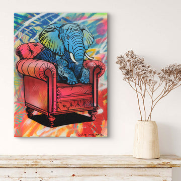 Elephant Was Very Comfortable (Original Painting)