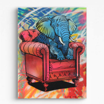 Elephant Was Very Comfortable (Original Painting)