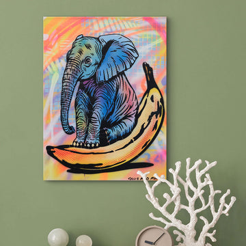 Elephant Was Very, Very Content (Original Painting)