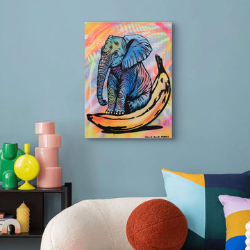 Elephant Was Very, Very Content (Original Painting)