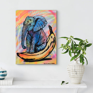 Elephant Was Very, Very Content (Original Painting)