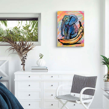 Elephant Was Very, Very Content (Original Painting)