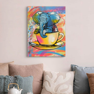 Elephant in a Cup (Original Painting)