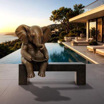 Elephant Saved You a Seat, Saying Something Sweet for You (Bronze Sculpture)