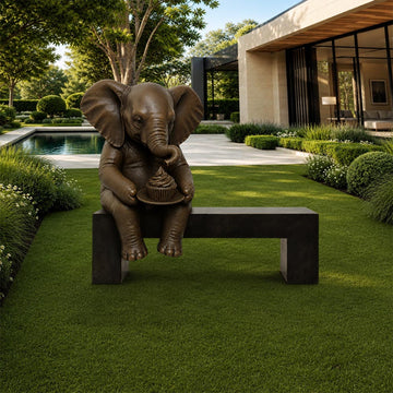 Elephant Saved You a Seat, Saying Something Sweet for You (Bronze Sculpture)