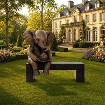 Elephant Saved You a Seat, Saying Something Sweet for You (Bronze Sculpture)